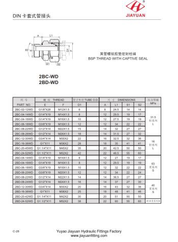 BSPP чоловіча шпилька Метрична поворотна фурнітура
